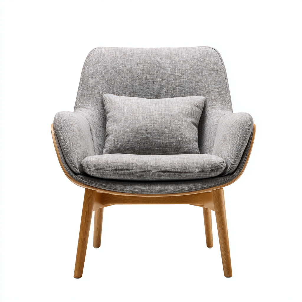 Poltrona da giardino - tessuto - legno - 84x78x82 cm - grigio-naturale - stile moderno