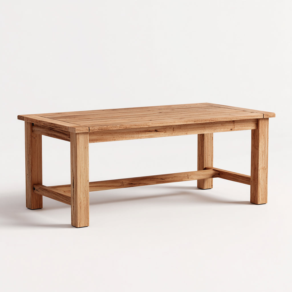 Tavolo da giardino - Legno massello - 140x75x45 cm - Naturale - Rustico