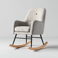 Sedia a dondolo-tessuto-metallo-legno-83x86x103 cm-grigio-nero-marrone-stile moderno rétro