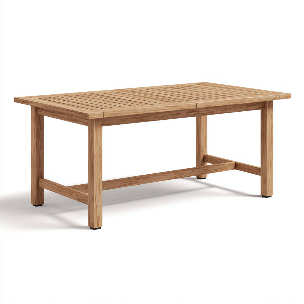 Tavolo da giardino - Legno massello - 190x92x75 cm - Naturale - Moderno