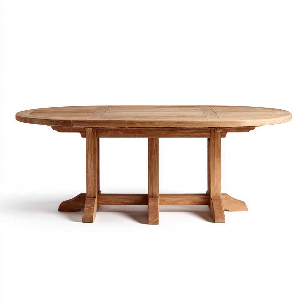 Tavolo da giardino - Legno massello - 210x105x75 cm - Naturale - Classico