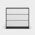 Cassettiera-MDF-Metallo-88x40x82 cm-Bianco-Grigio scuro-Moderno