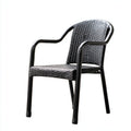 Poltrona da giardino-rattan-metallo-62x58x82 cm-nero-stile moderno