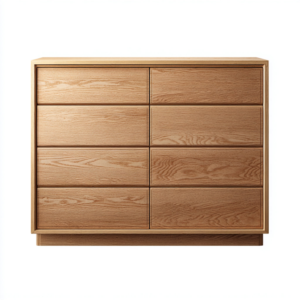 Cassettiera-Legno massello-120x45x100 cm-Rovere naturale-Moderno