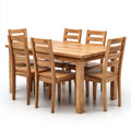 Set da pranzo da esterno - legno massello - 160x90x75 cm - rovere naturale - stile rustico moderno