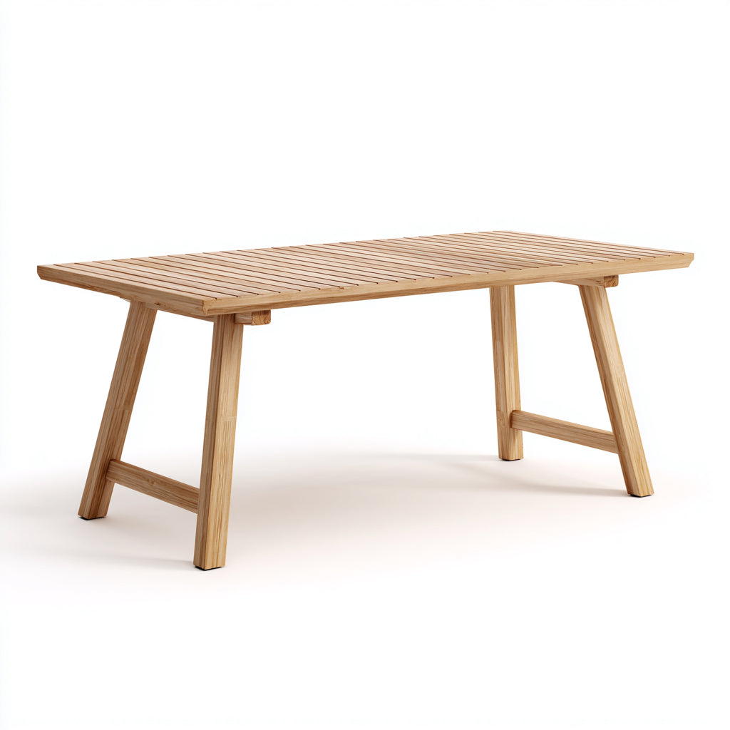 Tavolo da giardino - Legno massello - 210x90x75 cm - Naturale - Nordico