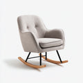 Sedia a dondolo-tessuto-metallo-legno-81x87x100 cm-grigio-nero-marrone-stile moderno rétro