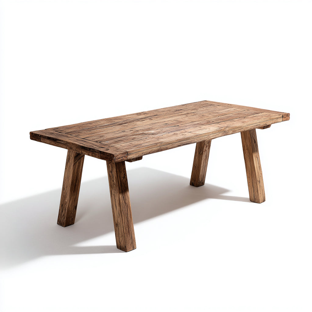 Tavolo da giardino - Legno massello - 200x95x76 cm - Naturale - Rustico