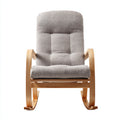 Sedia a dondolo-tessuto-legno-74x88x105 cm-grigio-marrone-stile classico