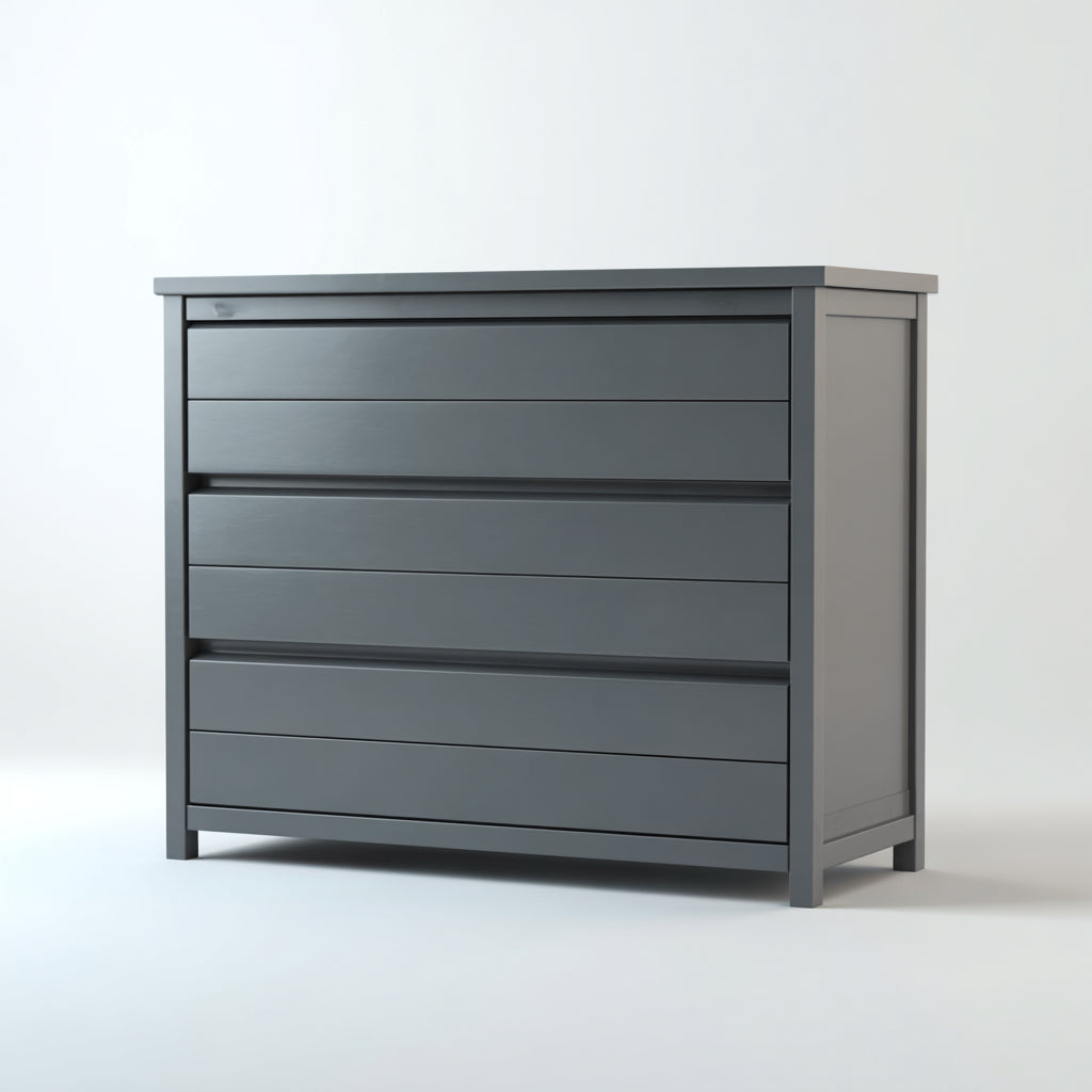 Cassettiera-MDF-Metallo-100x45x85 cm-Grigio scuro-Moderno