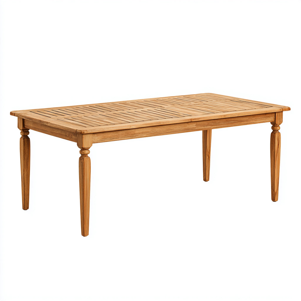 Tavolo da giardino - Legno massello - 180x90x75 cm - Naturale - Classico