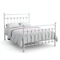 Letto matrimoniale-Metallo-210x148x125 cm-Bianco-Argento-Stile classico