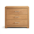 Cassettiera-Legno massello-Metallo-80x42x78 cm-Rovere naturale-Argento-Moderno