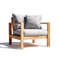 Poltrona da giardino - Legno-Tessuto - 84x79x78 cm - Grigio-Legno naturale - Moderno naturale