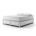 Letto matrimoniale con cassetti - Legno - 211x172x46 cm - Bianco - Stile classico