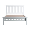 Letto matrimoniale - Legno - 206x166x100 cm - Bianco - Design semplice