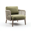 Poltrona da giardino - corda - legno - tessuto - 78x75x76 cm - verde-naturale - design moderno