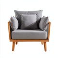 Poltrona da giardino - tessuto - legno - corda - 94x88x84 cm - grigio-naturale - stile lounge