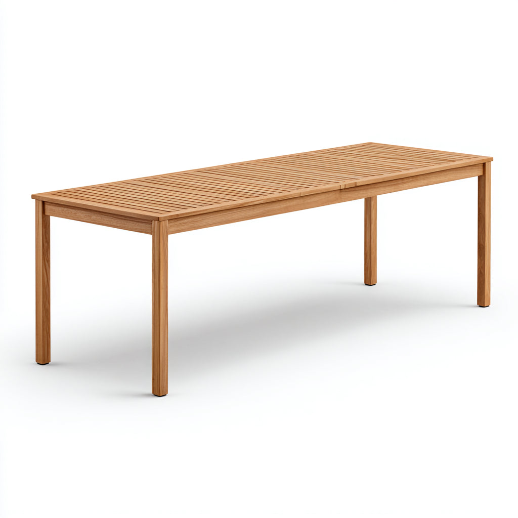 Tavolo da giardino - Legno massello - 240x90x75 cm - Naturale - Minimalista
