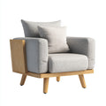 Poltrona da giardino - tessuto - legno - 92x86x82 cm - grigio-naturale - stile moderno